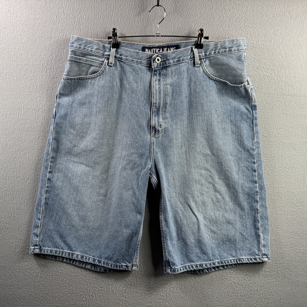 Nautica Shorts Mens 40 (Fits Fits 39) Blue Denim Jorts Baggy Jean Y2K